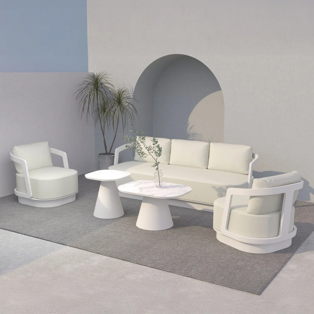 Φωτογραφία προϊόντος: Liberta TORRE ΣΑΛΟΝΙ SET 1+2+2 OFF WHITE 198x81x66cm - ΑΛΟΥΜΙΝΙΟ - ΣΧΟΙΝΙ - 198Μx81Πx66Υ
