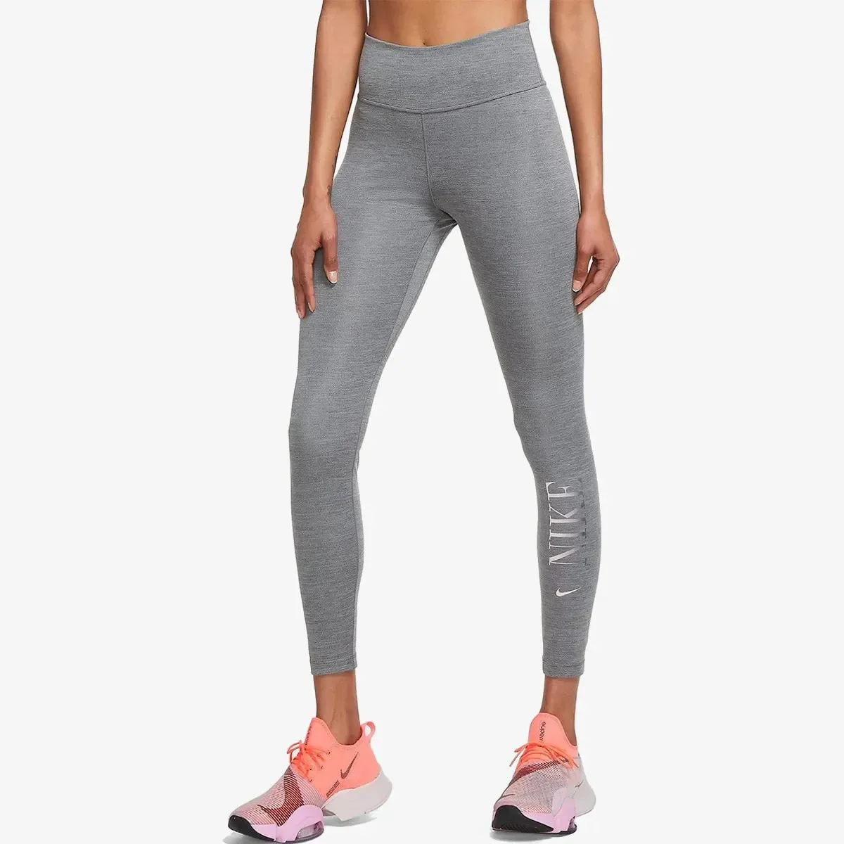 Φωτογραφία προϊόντος: Nike Dri-Fit One Mid-Rise 7/8 Graphic Training Γυναικείο Cropped Κολάν DD4555-068 Γκρι