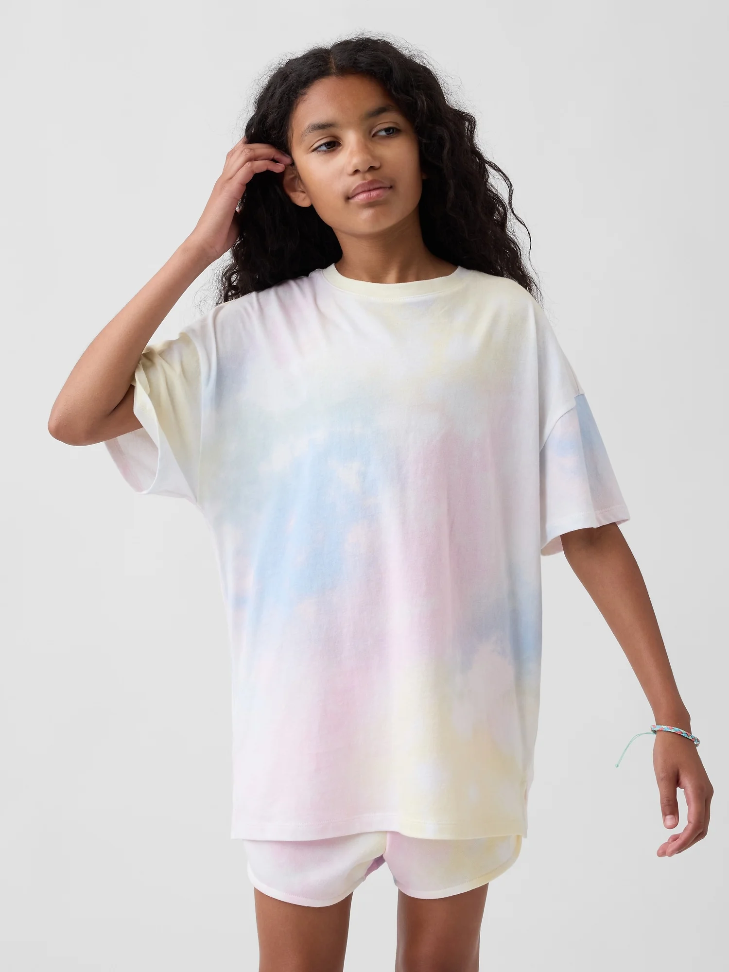 Φωτογραφία προϊόντος: GAP Παιδική Μπλούζα Oversized σε Μήκος Τουνίκ με Tie-Dye Εφέ Cotton candy