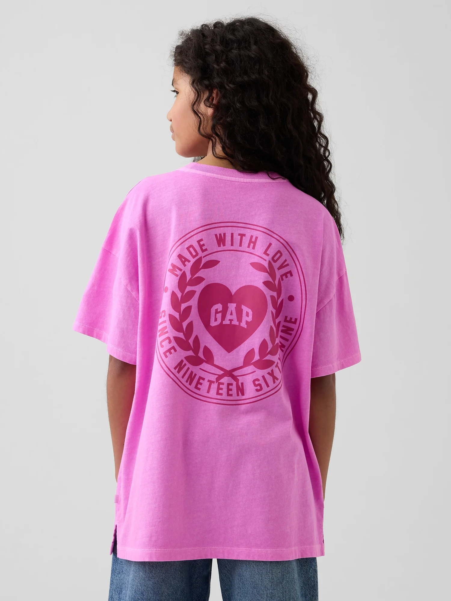 Φωτογραφία προϊόντος: GAP Παιδική Oversized Μπλούζα με Λογότυπο NEON PINK GLOW