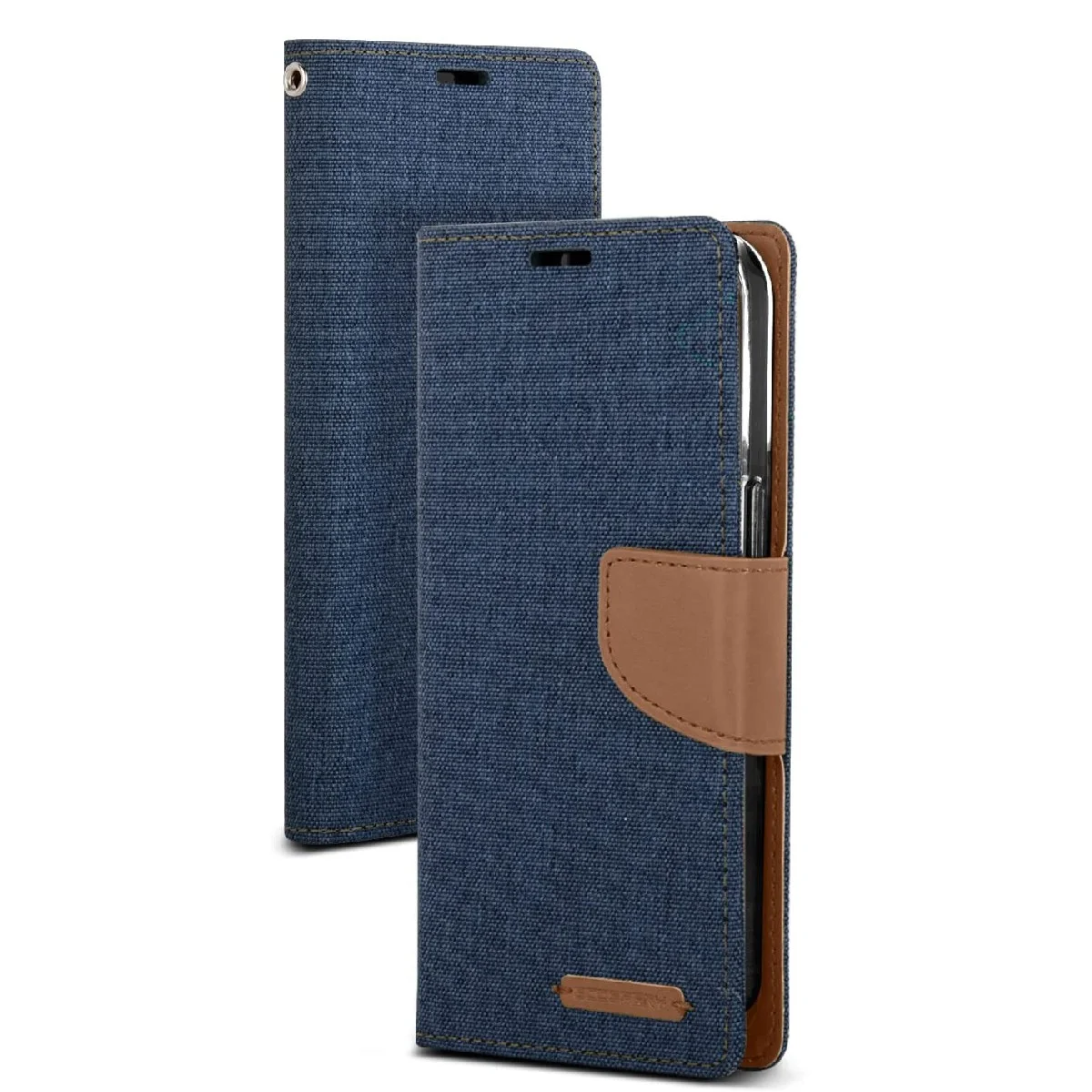 Φωτογραφία προϊόντος: Θήκη Book Goospery Canvas Diary για Apple iPhone 13 Pro Μπλε - Καφέ