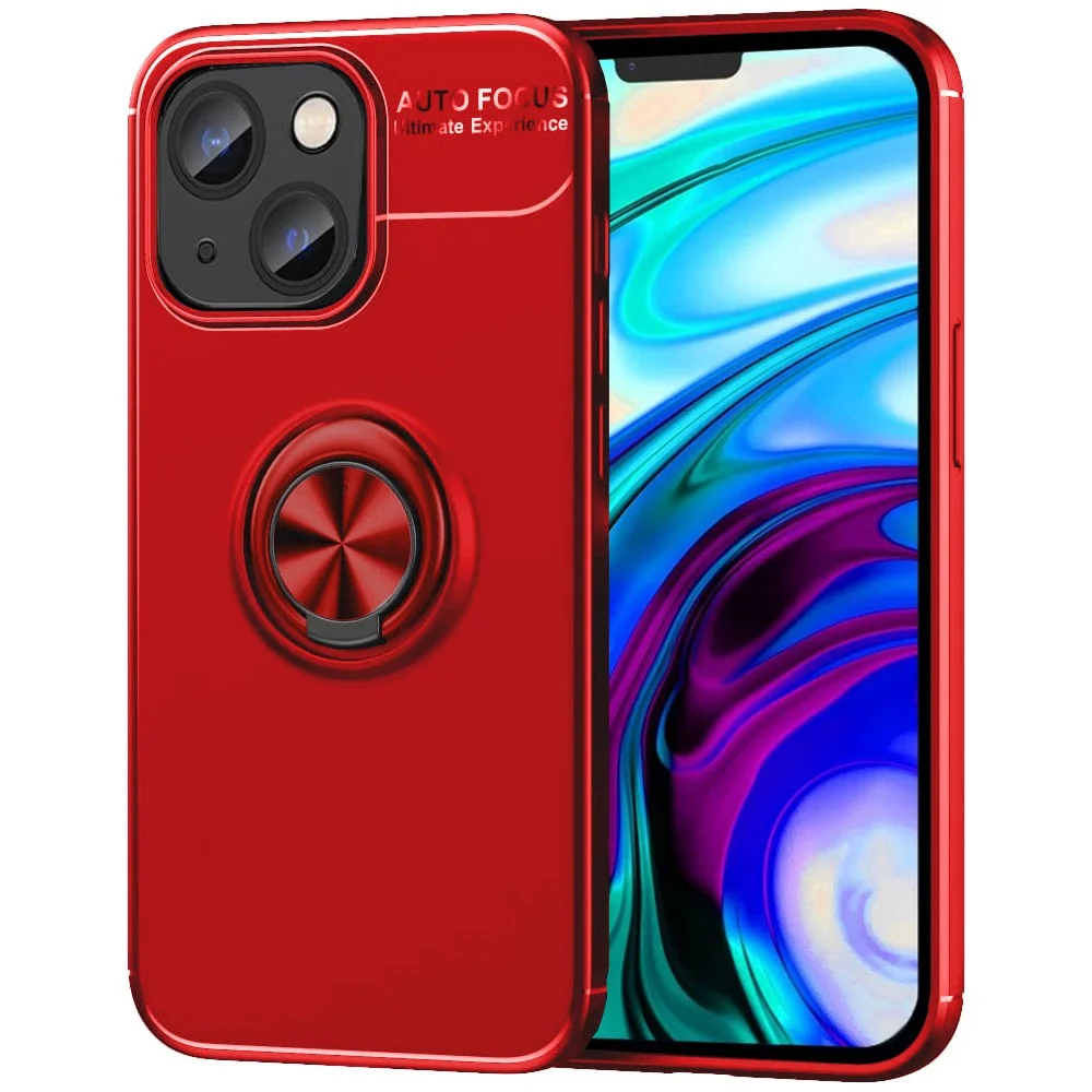 Φωτογραφία προϊόντος: Θήκη Ancus AutoFocus Shockproof με Ring Holder για Apple iPhone 14 Κόκκινη
