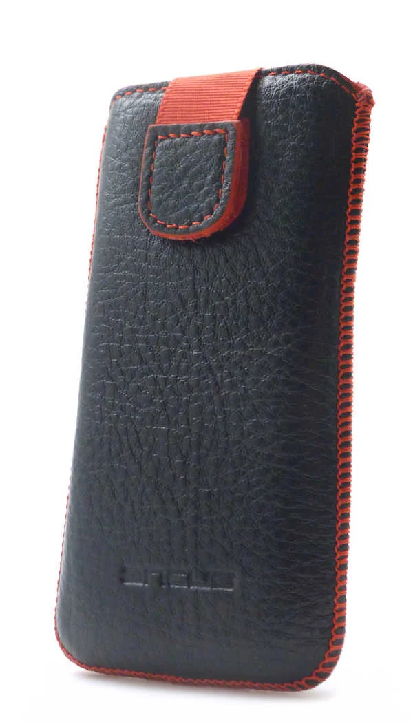 Φωτογραφία προϊόντος: Θήκη Protect Ancus για Apple iPhone SE 5 5S 5C Nokia 105 TA-1174 και Huawei Y360 Δέρμα Μαύρη με Κόκκινη Ραφή