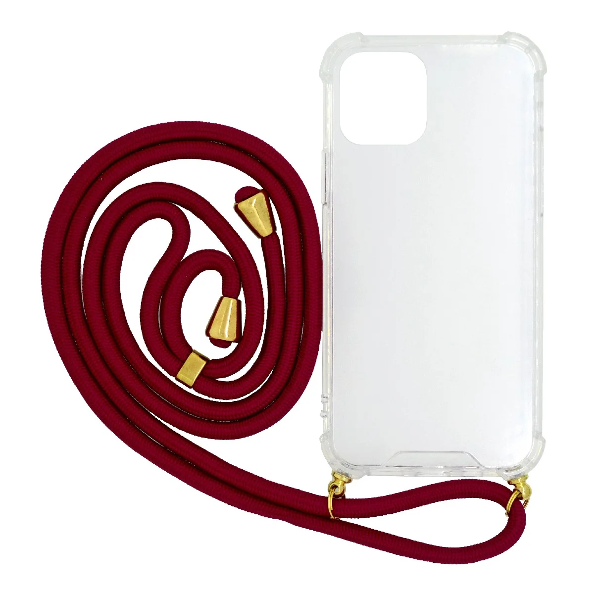 Φωτογραφία προϊόντος: Θήκη Ancus Crossbody για Apple iPhone 12 / iPhone 12 Pro Διάφανη με Κόκκινο Κορδόνι