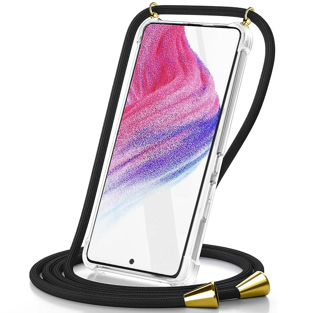 Φωτογραφία προϊόντος: Θήκη Ancus Crossbody για Apple iPhone 16 Διάφανη με Κορδόνι Μαύρο