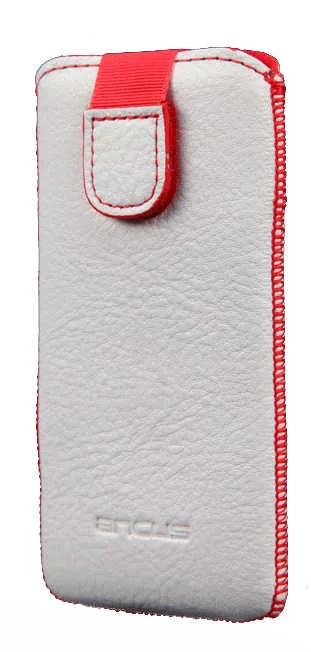 Φωτογραφία προϊόντος: Θήκη Protect Ancus για Apple iPhone SE 5 5S 5C Nokia 105 TA-1174 και Huawei Y360 Old Leather Λευκή με Κόκκινη Ραφή