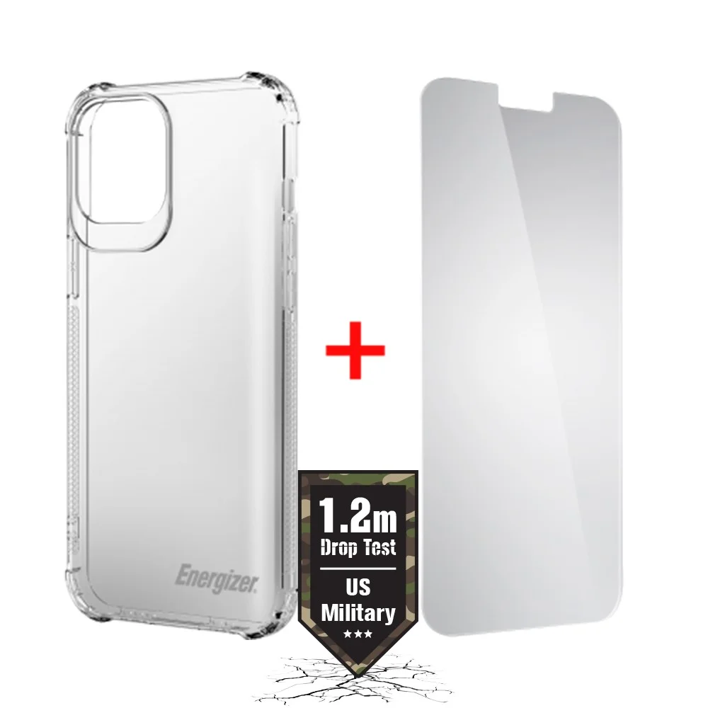 Φωτογραφία προϊόντος: Θήκη Shockproof TPU 1.2m Drop Test Energizer με Τζαμάκι Προστασίας για Apple iPhone 12 Pro Max Διάφανη