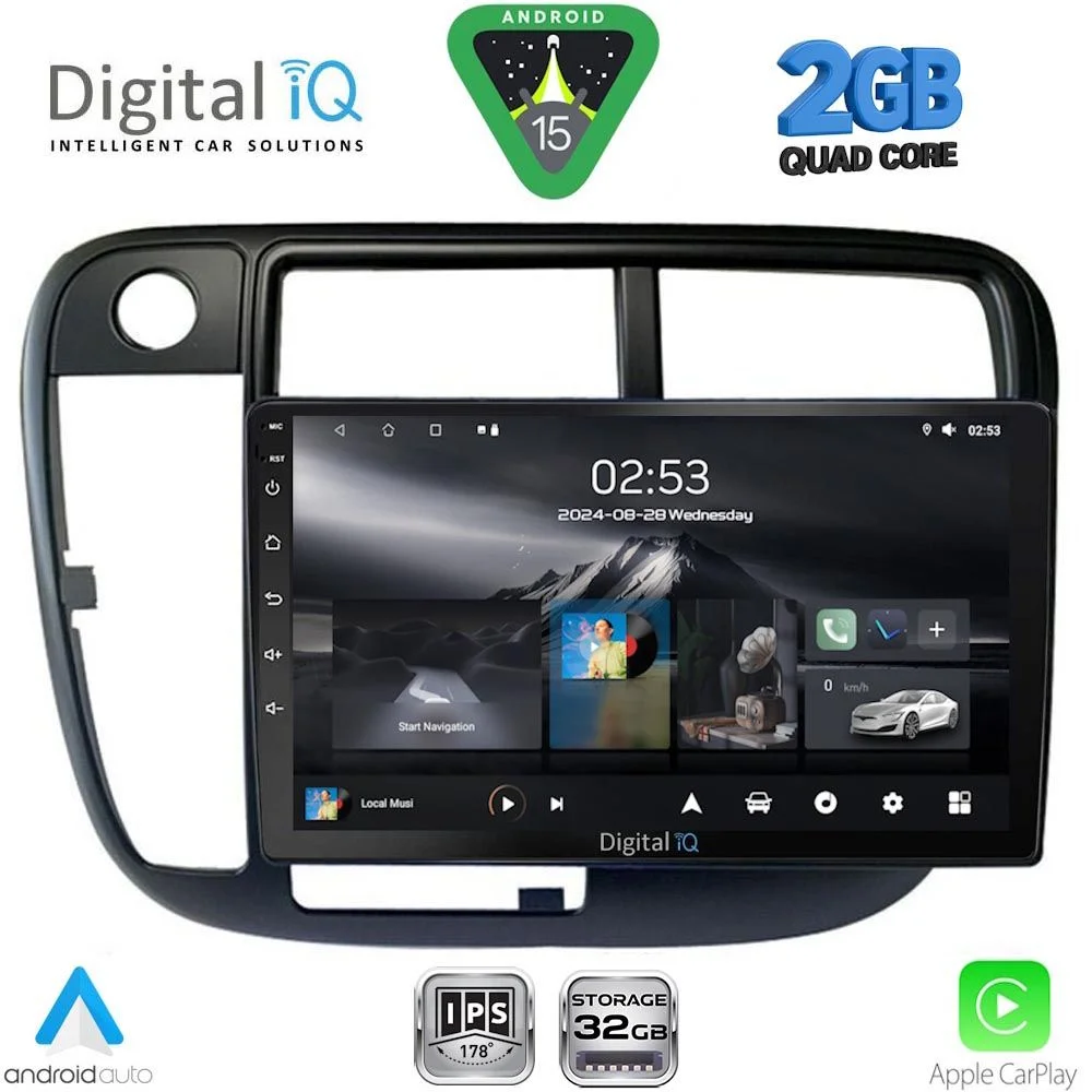 Φωτογραφία προϊόντος: DIGITAL IQ RSD 1186_CPA CLIMA (9inc) MULTIMEDIA TABLET for HONDA CIVIC mod. 1995-2001