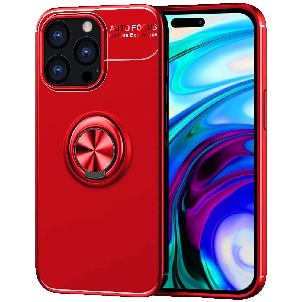 Φωτογραφία προϊόντος: Θήκη Ancus AutoFocus Shockproof με Ring Holder για Apple iPhone 14 Pro Κόκκινη