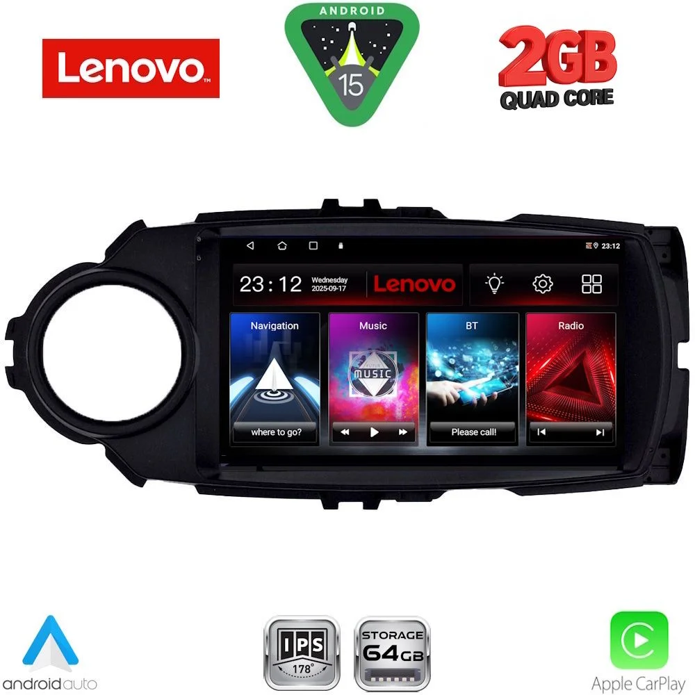 Φωτογραφία προϊόντος: LENOVO LVD 2737FL_CPA (9inc) MULTIMEDIA TABLET for TOYOTA YARIS mod. 2015-2020