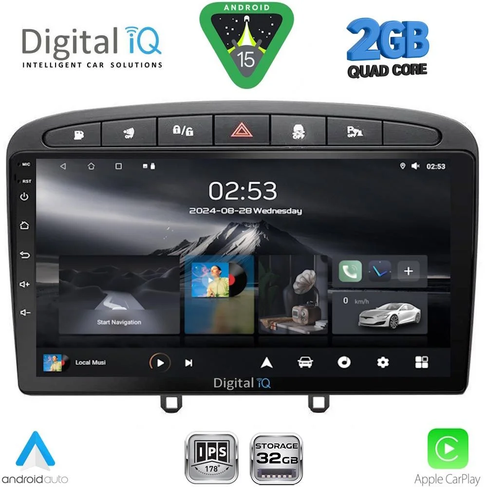 Φωτογραφία προϊόντος: DIGITAL IQ RSD 1513BL_CPA (9inc) MULTIMEDIA TABLET for PEUGEOT 308 mod. 2007-2012 - RCZ mod.2009-2015 (BLACK)
