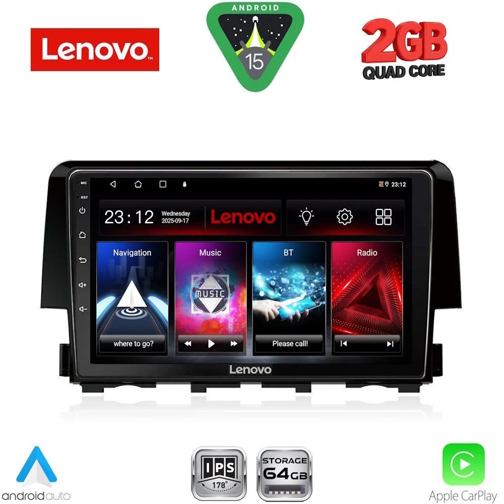 Φωτογραφία προϊόντος: LENOVO LVD 2191_CPA (9inc) MULTIMEDIA TABLET for HONDA CIVIC mod. 2016-2021