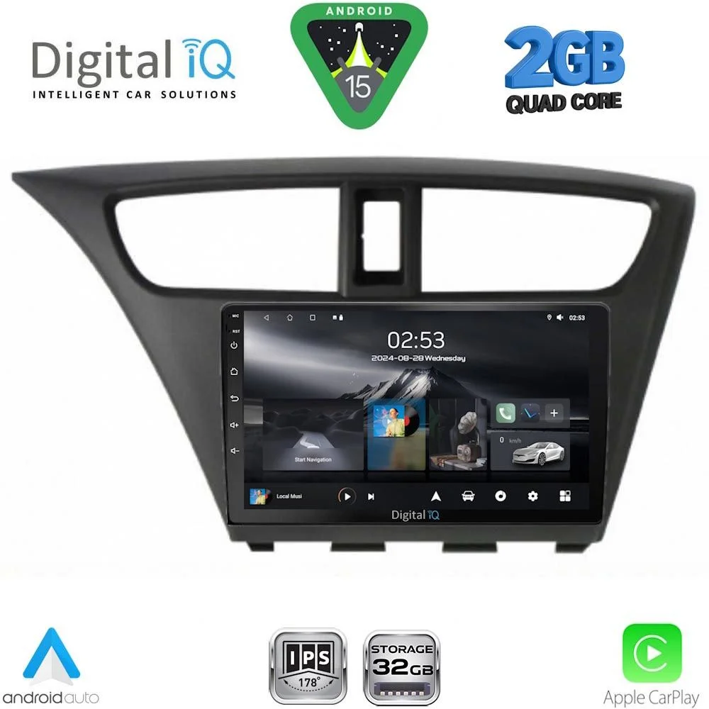 Φωτογραφία προϊόντος: DIGITAL IQ RSD 1190_CPA (9inc) MULTIMEDIA TABLET for HONDA CIVIC mod. 2012-2016