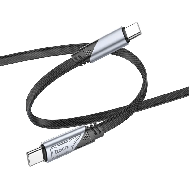 Φωτογραφία προϊόντος: Καλώδιο σύνδεσης Hoco U119 USB-C σε USB-C 60W 3A Fast Charging Armor Style Braided Μαύρο 1.2m