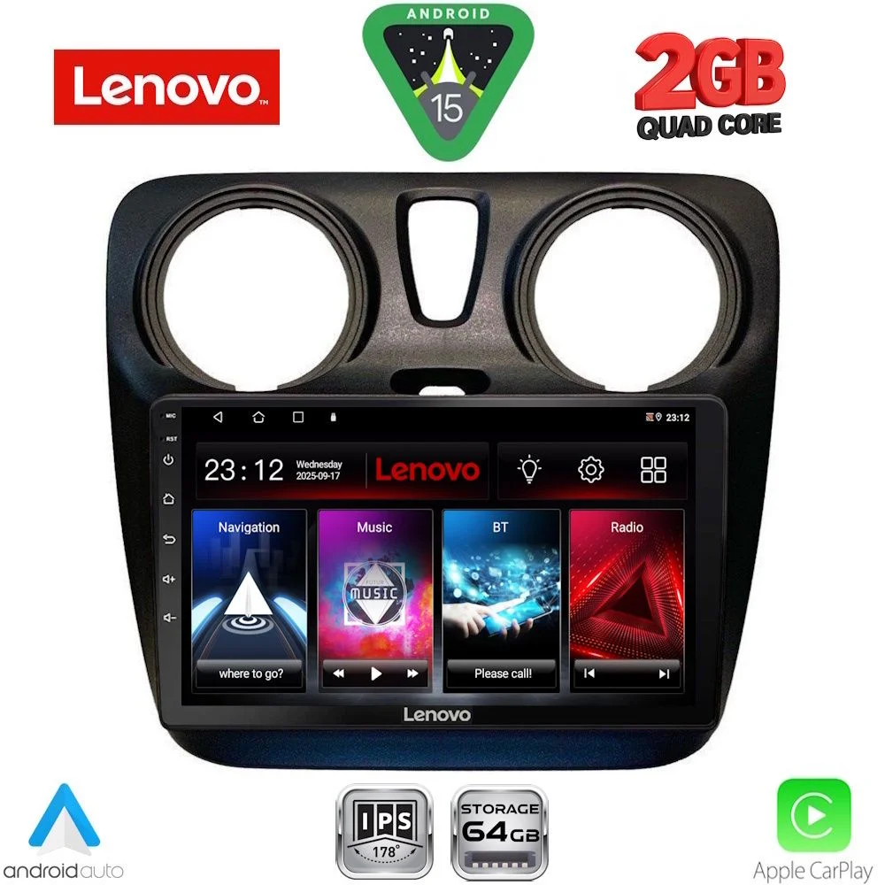 Φωτογραφία προϊόντος: LENOVO LVD 2112_CPA (9inc) MULTIMEDIA TABLET for DACIA DOKKER 2012-2025