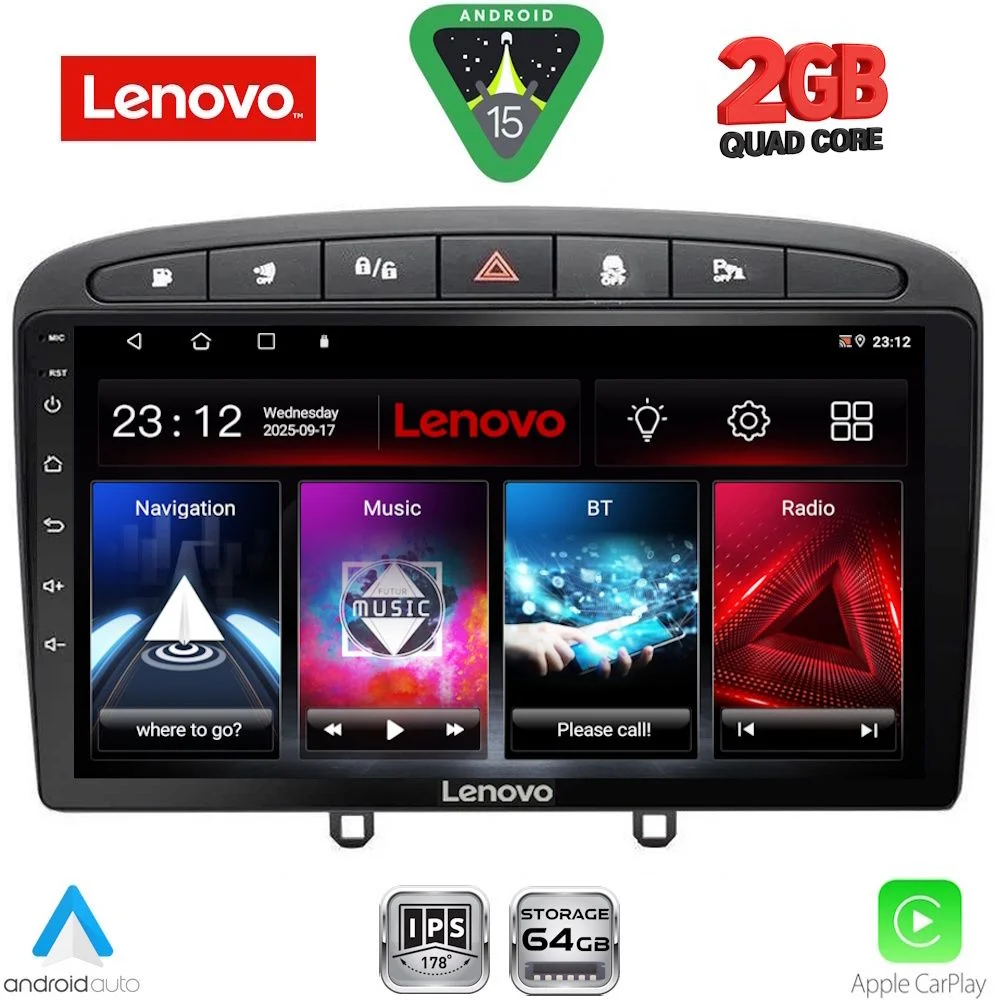 Φωτογραφία προϊόντος: LENOVO LVD 2513BL_CPA (9inc) MULTIMEDIA TABLET for PEUGEOT 308 mod. 2007-2012 - RCZ mod. 2009-2015 (BLACK)