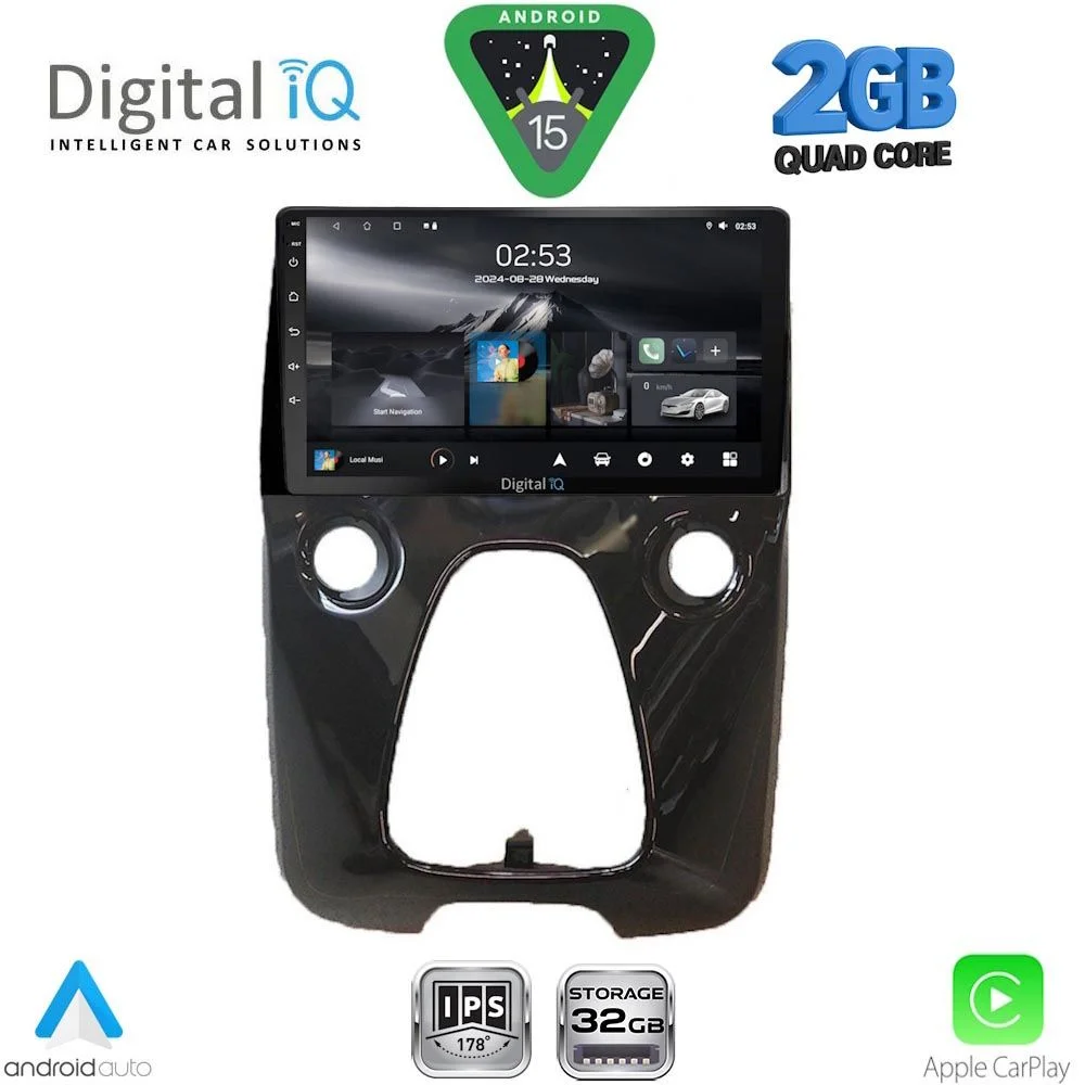 Φωτογραφία προϊόντος: DIGITAL IQ RSD 1708_CPA A/C (10inc) MULTIMEDIA TABLET for CITROEN C1-PEUGEOT 108-TOYOTA AYGO mod. 2014-2022
