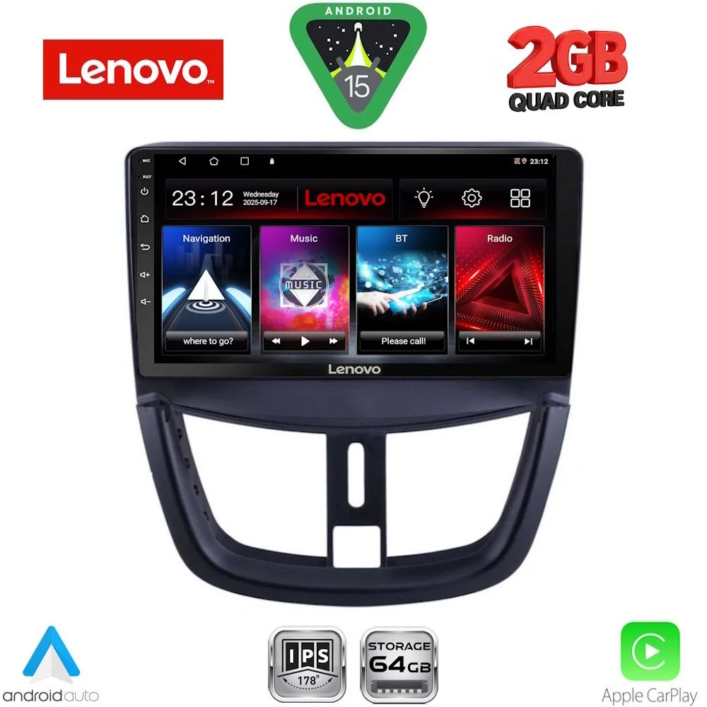 Φωτογραφία προϊόντος: LENOVO LVD 2507_CPA (9inc) MULTIMEDIA TABLET for PEUGEOT 207 mod. 2007-2014