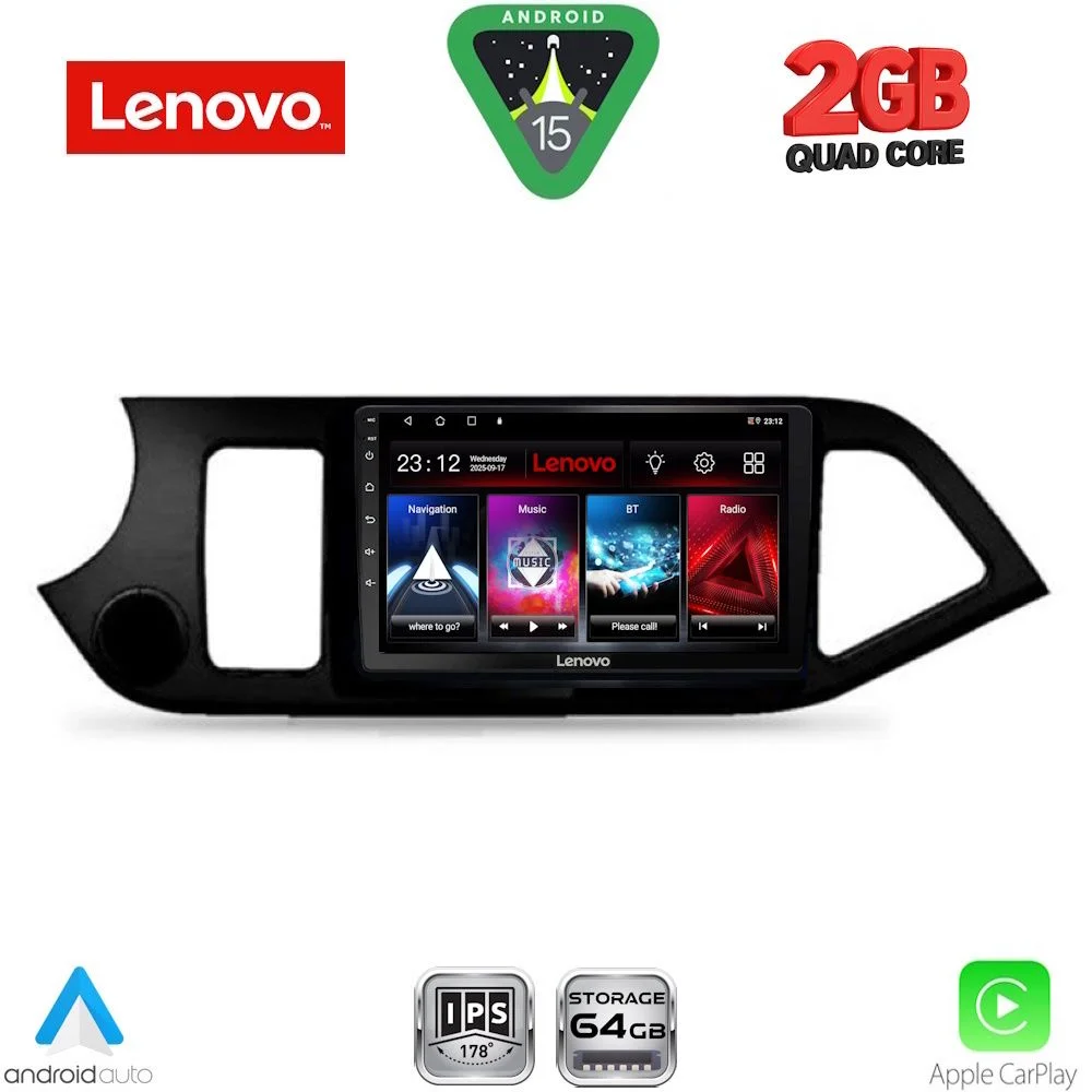 Φωτογραφία προϊόντος: LENOVO LVD 2308_CPA (9inc) MULTIMEDIA TABLET for KIA PICANTO mod. 2011-2017