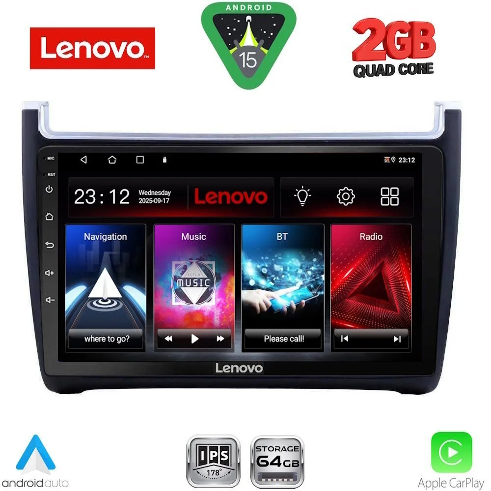 Φωτογραφία προϊόντος: LENOVO LVD 2757_CPA (9inc) MULTIMEDIA TABLET for VW POLO mod. 2014-2017