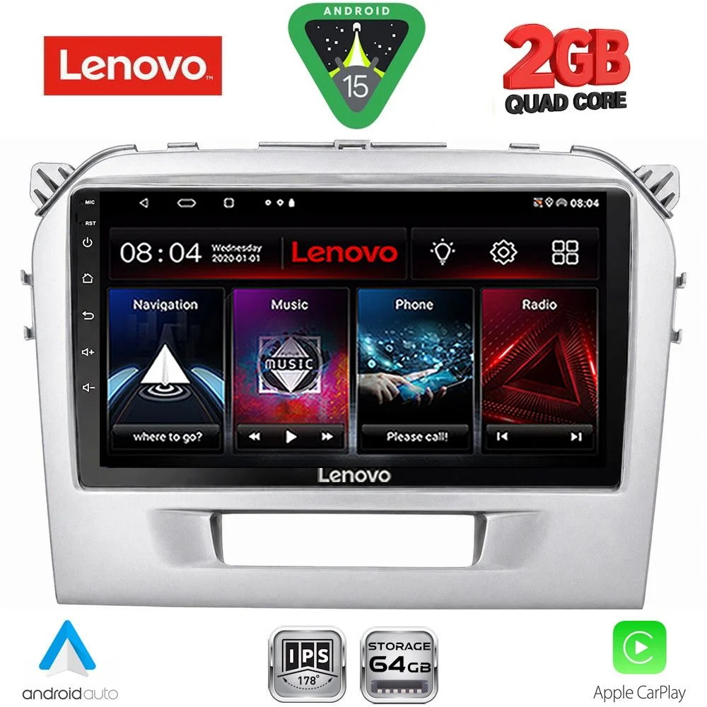 Φωτογραφία προϊόντος: LENOVO LVD 2697SL_CPA (9inc) MULTIMEDIA TABLET for SUZUKI VITARA mod. 2016-2025 (SILVER)
