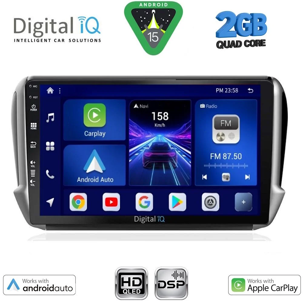 Φωτογραφία προϊόντος: DIGITAL IQ BXC 3508_CPAA (10inc) MULTIMEDIA TABLET for PEUGEOT 208-2008 mod. 2012-2021
