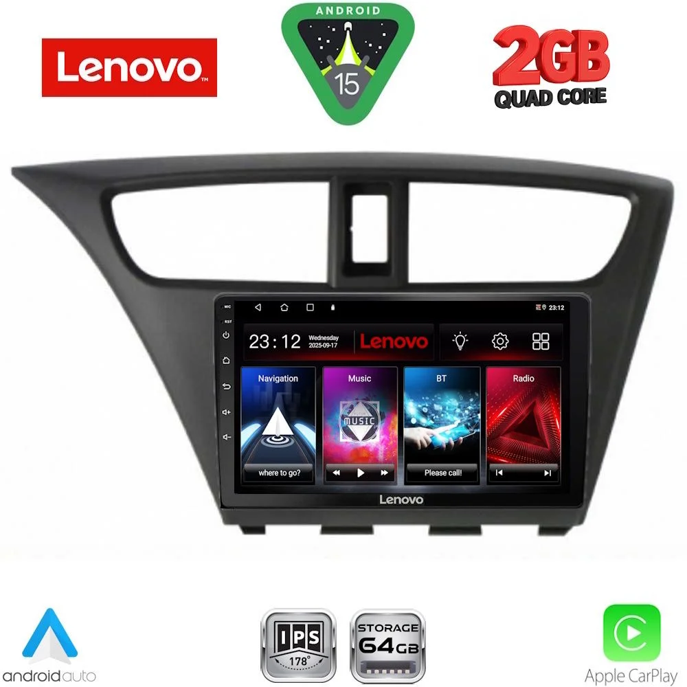 Φωτογραφία προϊόντος: LENOVO LVD 2190_CPA (9inc) MULTIMEDIA TABLET for HONDA CIVIC mod. 2012-2016