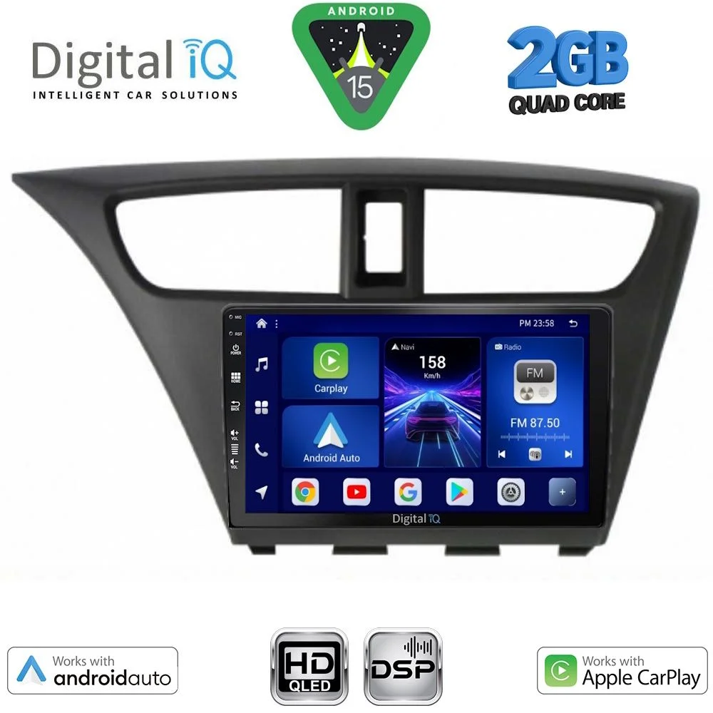 Φωτογραφία προϊόντος: DIGITAL IQ BXC 3190_CPAA (9inc) MULTIMEDIA TABLET for HONDA CIVIC mod. 2012-2016