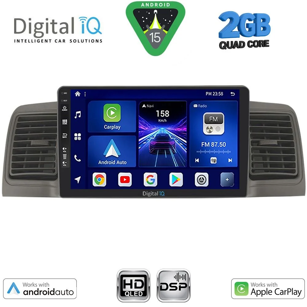 Φωτογραφία προϊόντος: DIGITAL IQ BXC 3712GR_CPAA (9inc) MULTIMEDIA TABLET for TOYOTA COROLLA mod. 2001-2006 (GREY)