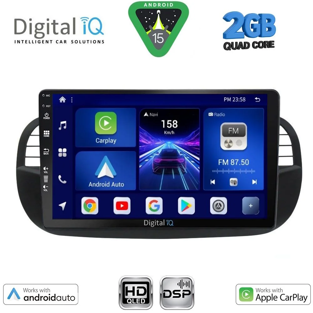 Φωτογραφία προϊόντος: DIGITAL IQ BXC 3130BL_CPAA (9inc) MULTIMEDIA TABLET for FIAT 500 mod. 2007-2015 (BLACK)