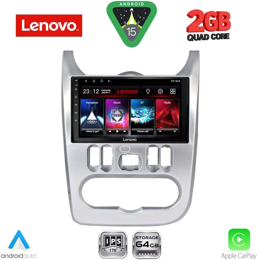 Φωτογραφία προϊόντος: LENOVO LVD 2101SL_CPA (9inc) MULTIMEDIA TABLET for DACIA DUSTER – LOGAN – SANDERO mod. 2006-2012 (SILVER)