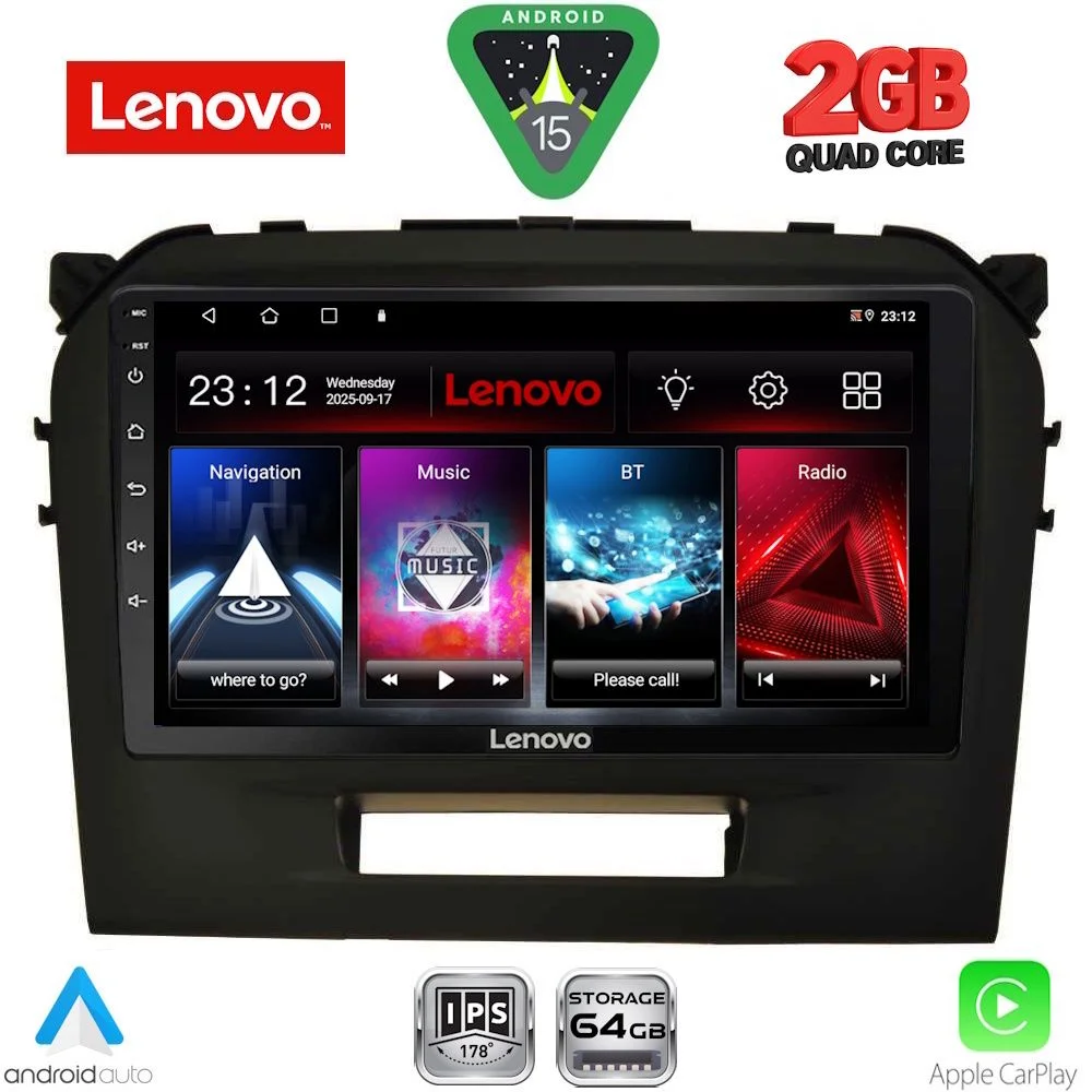 Φωτογραφία προϊόντος: LENOVO LVD 2697BL_CPA (9inc) MULTIMEDIA TABLET for SUZUKI VITARA mod. 2016-2025 (BLACK)