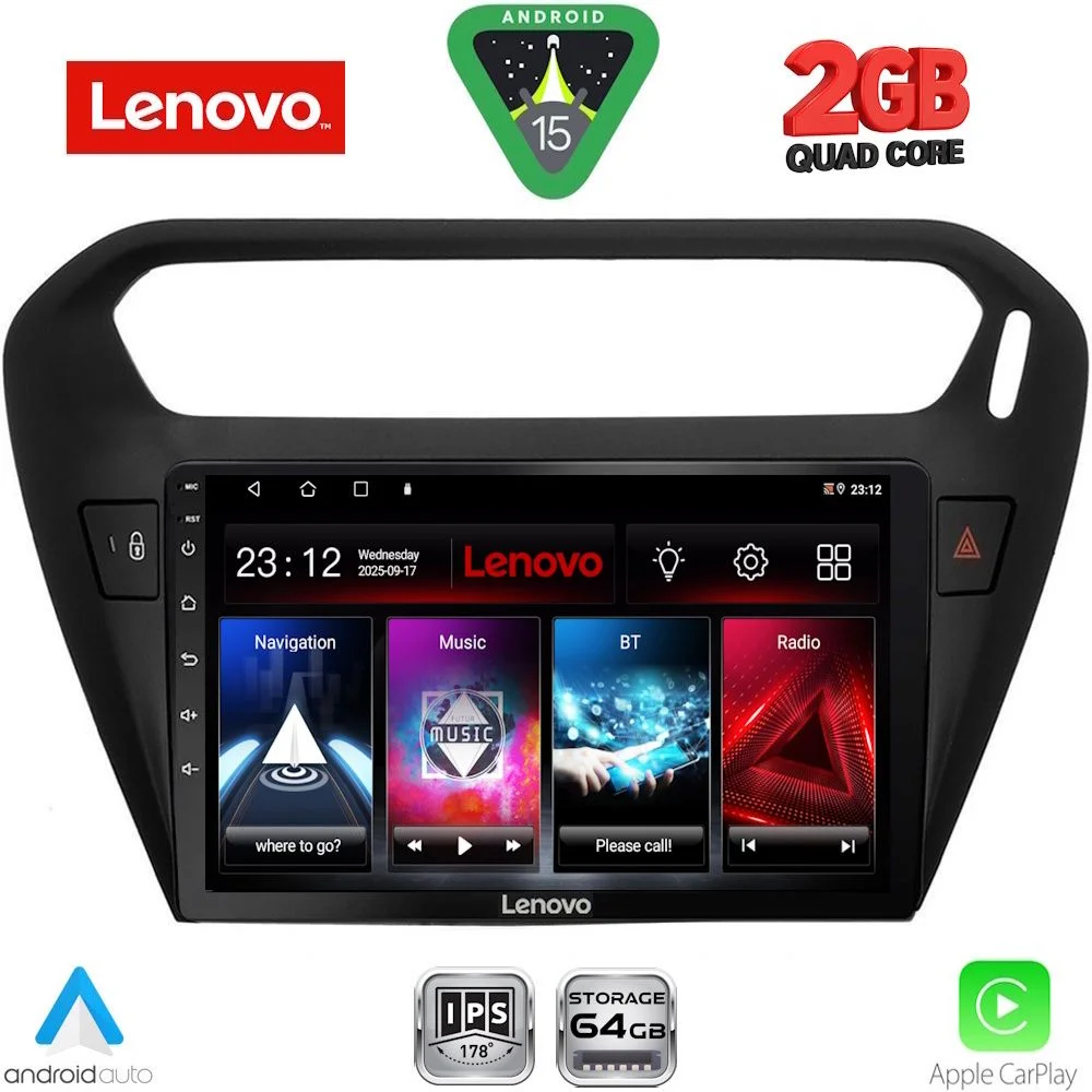 Φωτογραφία προϊόντος: LENOVO LVD 2511BL_CPA (9inc) MULTIMEDIA TABLET for CITROEN ELYSEE – PEUGEOT 301 mod. 2013-2026 (BLACK)