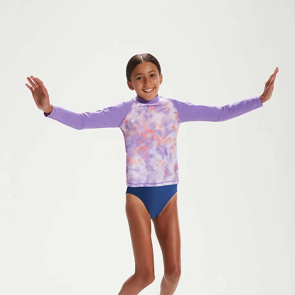 Φωτογραφία προϊόντος: Speedo Girl's Printed Long Sleeve Rash UV Protection Top Μωβ 81303814496 (Speedo)
