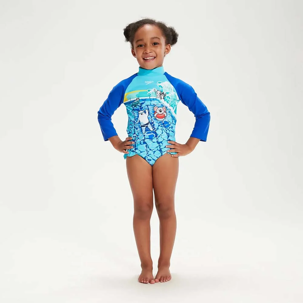 Φωτογραφία προϊόντος: Speedo Girl's Digital Long Sleeve Frill Swimsuit Γαλάζιο 81349915139 (Speedo)