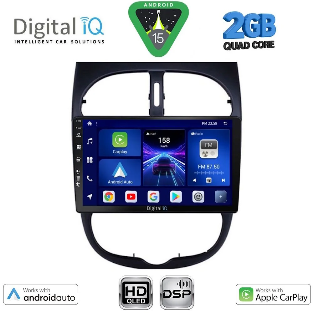 Φωτογραφία προϊόντος: DIGITAL IQ BXC 3506_CPAA (9inc) MULTIMEDIA TABLET for PEUGEOT 206 mod. 1998-2006