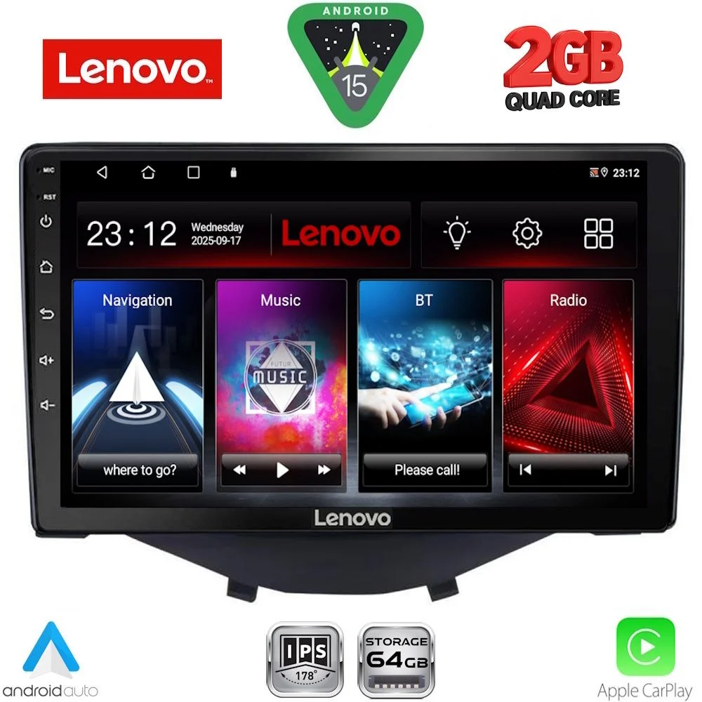 Φωτογραφία προϊόντος: LENOVO LVD 2715_CPA CLIMA-A/C (9inc) MULTIMEDIA TABLET for CITROEN C1-PEUGEOT 108-TOYOTA AYGO mod. 2014-2022
