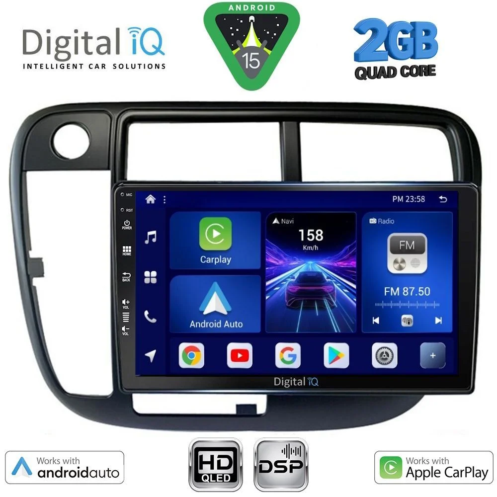 Φωτογραφία προϊόντος: DIGITAL IQ BXC 3186_CPAA CLIMA (9inc) MULTIMEDIA TABLET for HONDA CIVIC mod. 1995-2001