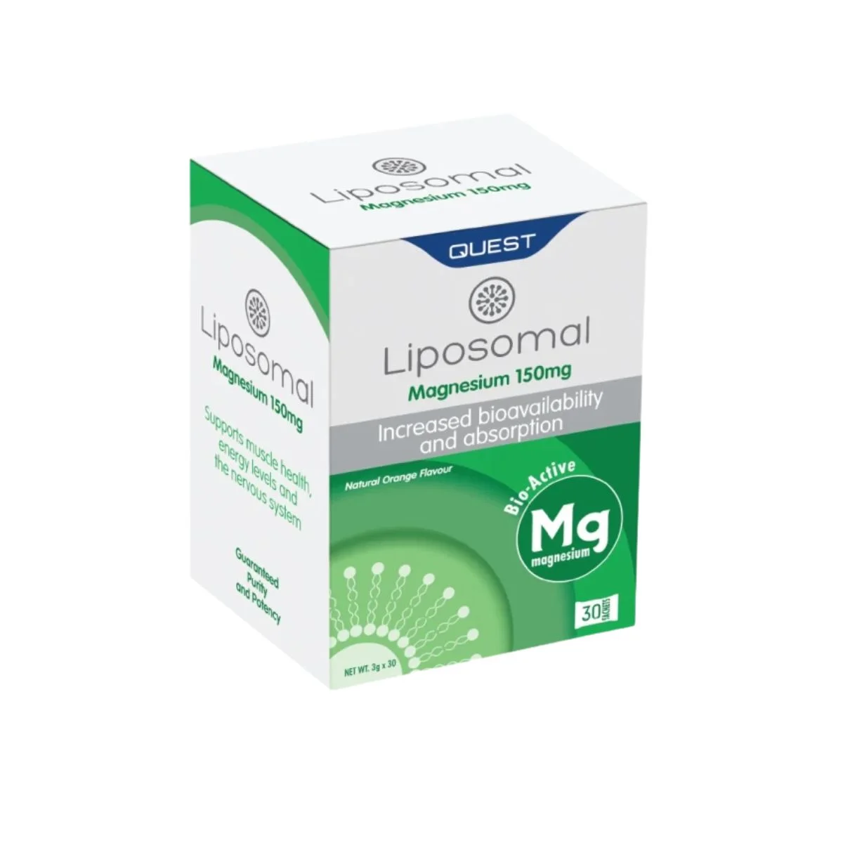 Φωτογραφία προϊόντος: Quest,Quest Liposomal Quest Liposomal Magnesium Λιποσωμικό Μαγνήσιο Αυξημένης Απορρόφησης 150mg 30saches
