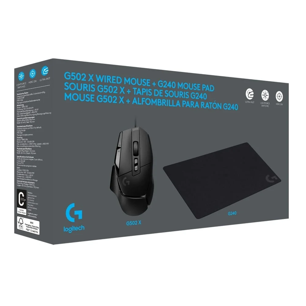 Φωτογραφία προϊόντος: Logitech G502 X Bundle G240 Black