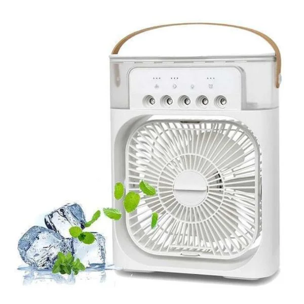 Φωτογραφία προϊόντος: OEM Mini Air Cooler Γραφείου 10W με Υδρονέφωση, 3 Ταχύτητες & LED Φωτισμό CC-21580