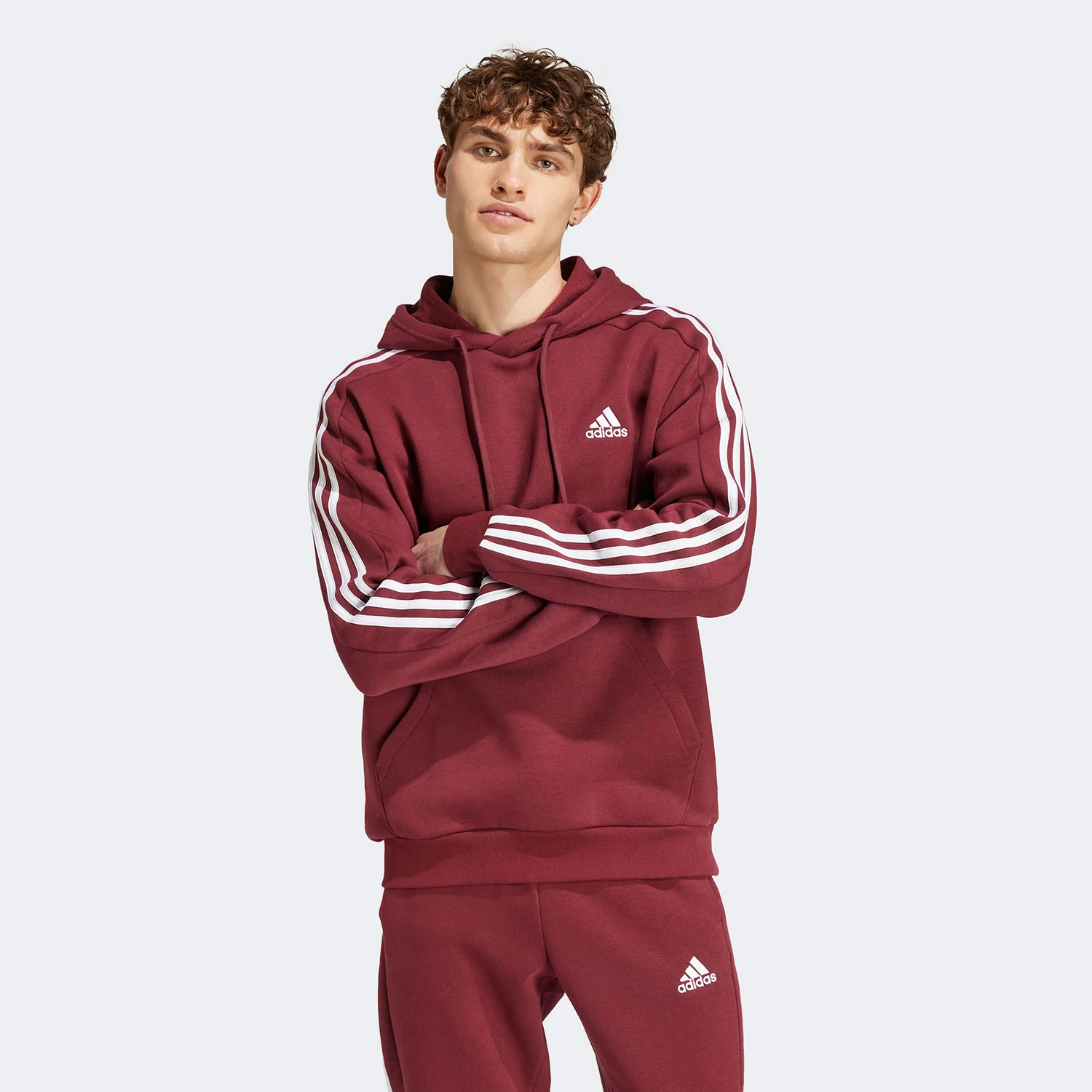 Φωτογραφία προϊόντος: ADIDAS PERFORMANCE ADIDAS ESSENTIALS FLEECE 3-STRIPES HOODIE ΚΟΚΚΙΝΟ