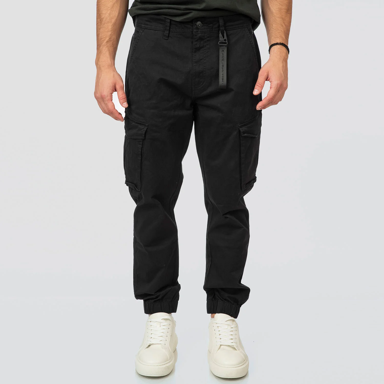 Φωτογραφία προϊόντος: REBASE ELASTICATED HEM CARGO PANTS ΜΑΥΡΟ