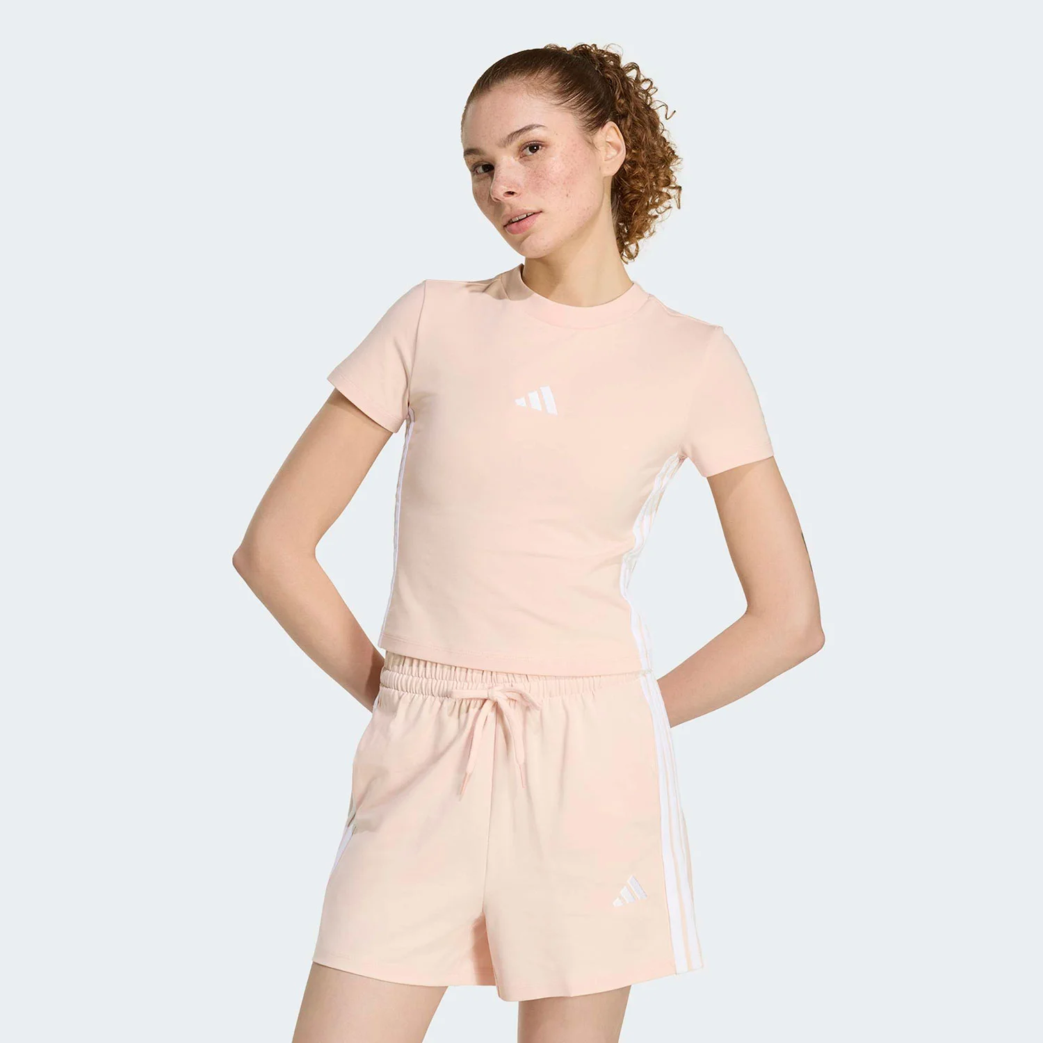 Φωτογραφία προϊόντος: ADIDAS PERFORMANCE ADIDAS ESSENTIALS 3-STRIPES SLIM BABY T-SHIRT ΜΠΕΖ