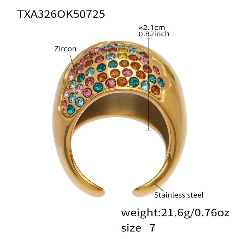 Φωτογραφία προϊόντος: Peach Jewelry Δαχτυλίδι Κομψό Στυλ Από Ανοξείδωτο Ατσάλι Με Ζιργκόν 5A 18K Επιχρυσωμένα