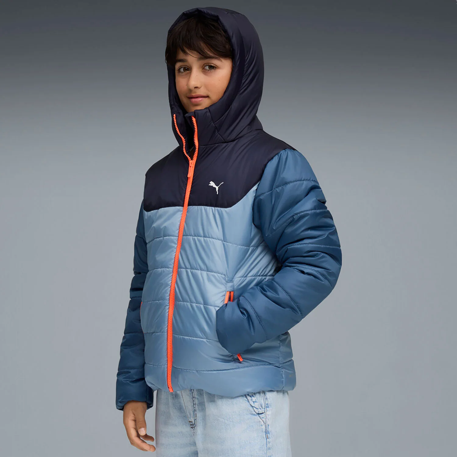 Φωτογραφία προϊόντος: PUMA ESSENTIALS HOODED PADDED KIDS JACKET ΜΠΛΕ