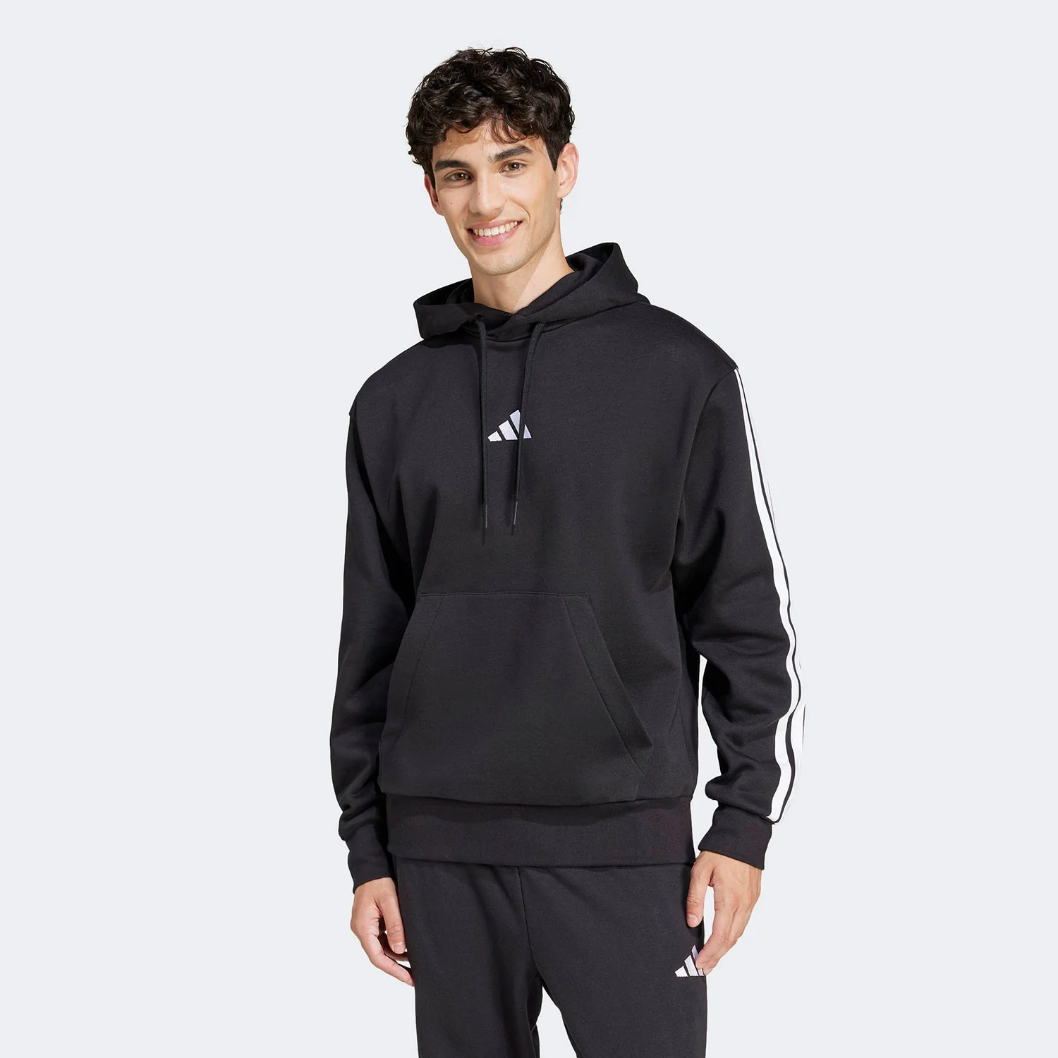 Φωτογραφία προϊόντος: ADIDAS PERFORMANCE ADIDAS ESSENTIALS 3-STRIPES FLEECE HOODIE ΜΑΥΡΟ
