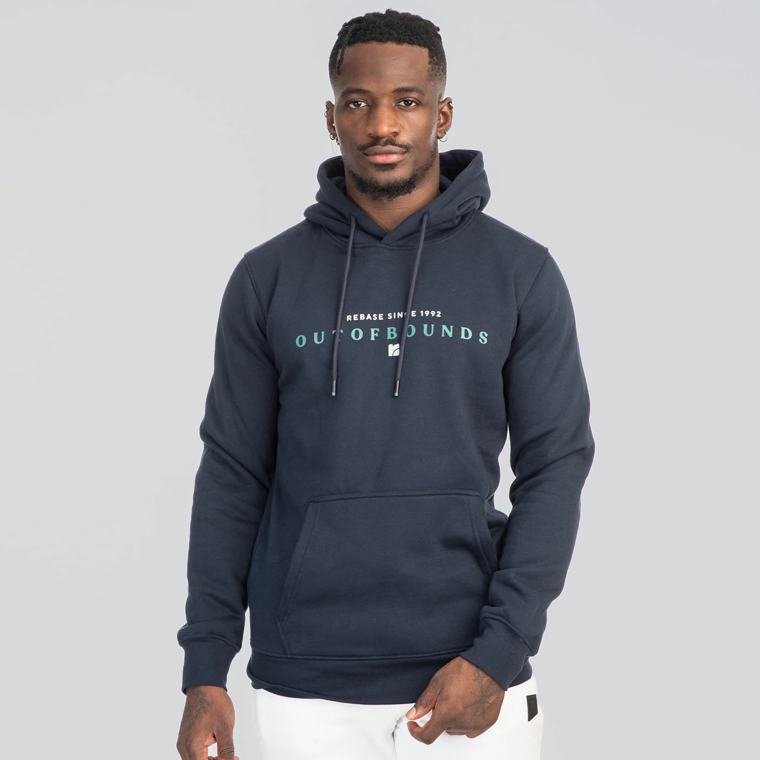 Φωτογραφία προϊόντος: REBASE DOUBLE PRESSED PRINT BRUSHED FLEECE HOODIE ΜΠΛΕ