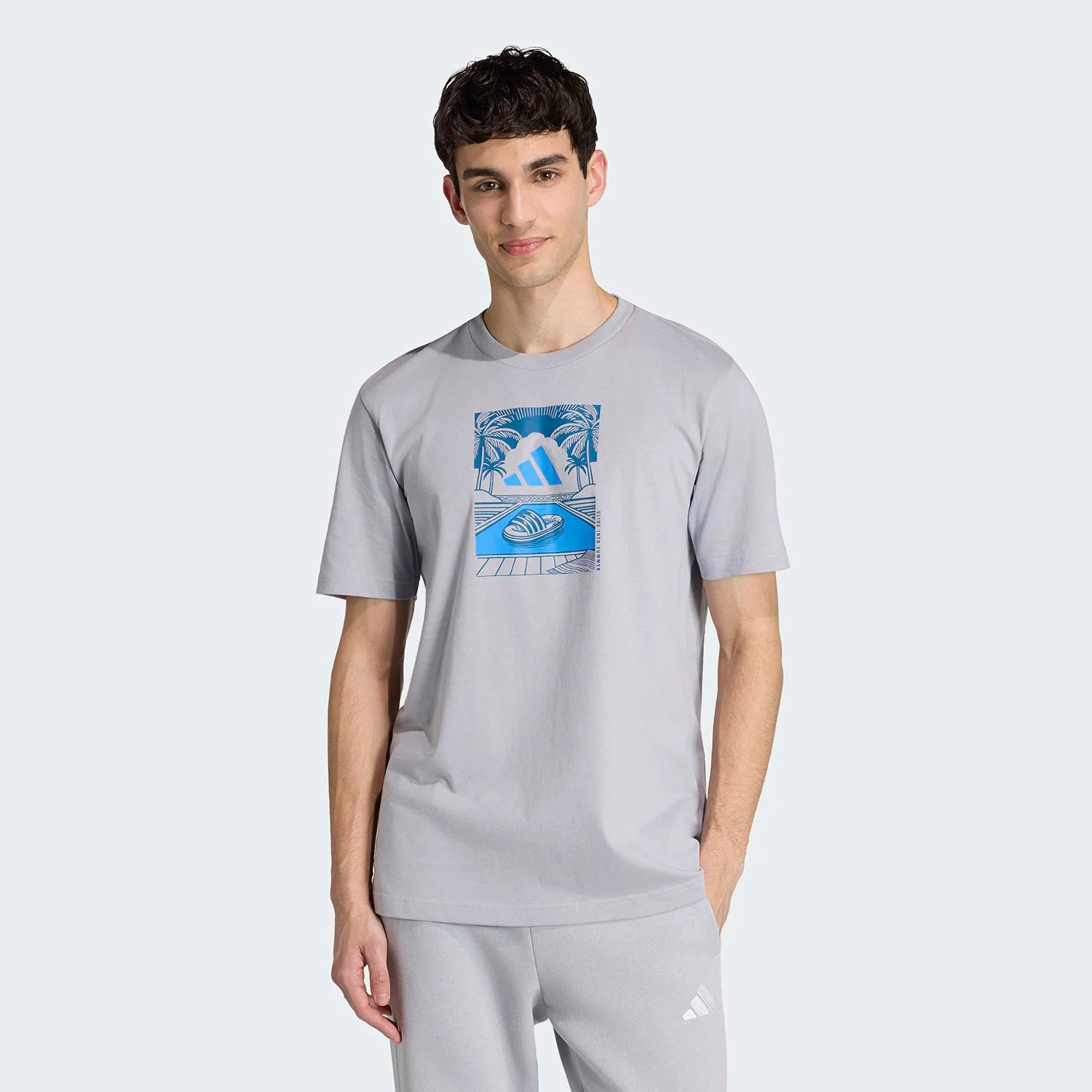Φωτογραφία προϊόντος: ADIDAS PERFORMANCE ADIDAS SUMMER SLIDES RELAX GRAPHIC T-SHIRT ΓΚΡΙ