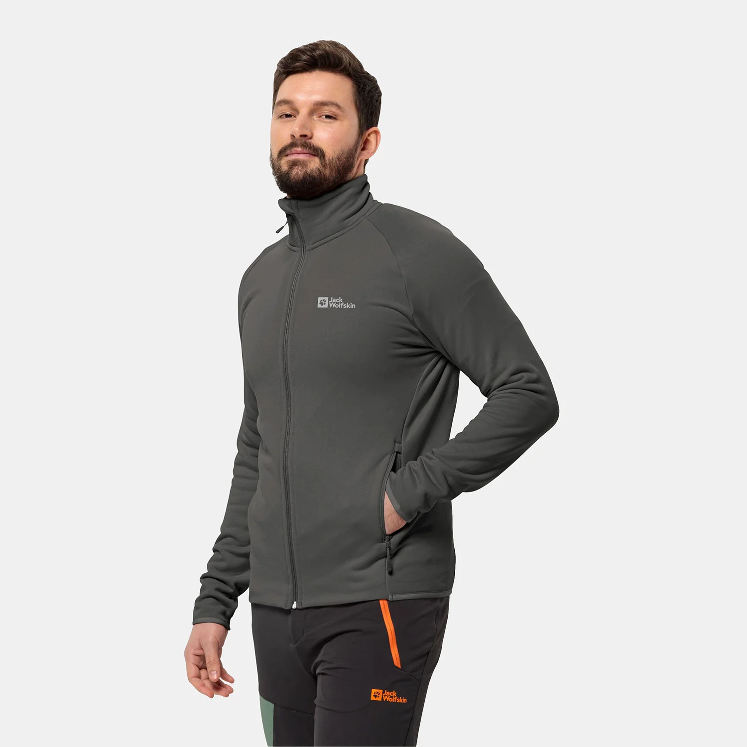 Φωτογραφία προϊόντος: JACK WOLFSKIN BAISELBERG FULL-ZIP FLEECE JACKET ΓΚΡΙ